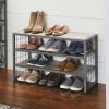 Farmhouse 3 Tiers,12-Compartment Garment Shoe Rack wood, Gray