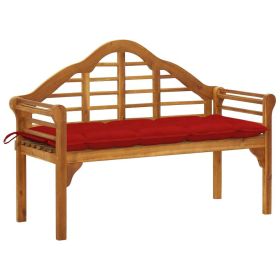 Patio Queen Bench with Cushion 53.1" Solid Acacia Wood