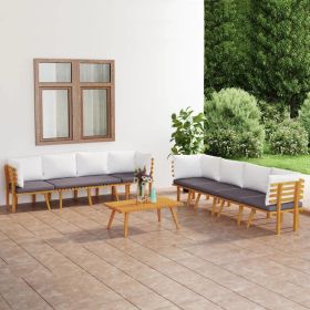 8 Piece Patio Lounge Set with Cushions Solid Acacia Wood