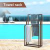 Metal Freestanding Towel Rack 3 Tiers Hand Towel Holder Organizer for Bathroom Accessories, Brown