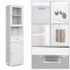 FCH MDF Spray Paint Upper And Lower 2 Doors 1 Pumping 1 Shelf Bathroom Cabinet White