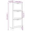 Shoe Cabinet Black 20.5"x9.8"x45.3" Engineered Wood&Natural Rattan