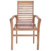 Dining Chairs 4 pcs with Light Blue Cushions Solid Teak Wood