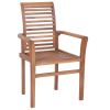 Dining Chairs 4 pcs with Light Blue Cushions Solid Teak Wood