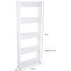 Slide-Out Pantry Storage Rack - 5-Tier White Plastic Pantry Organization and Storage Rolling Cart With Baskets for Narrow Spaces