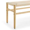 Indoor Bench with Paper Cord; Rubber Wood Legs (39.5'x14.5'x17.5')