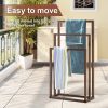 Metal Freestanding Towel Rack 3 Tiers Hand Towel Holder Organizer for Bathroom Accessories, Brown