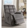 Ipompea Recliner w/Power Lift &amp; Massage in Gray Velvet 59263