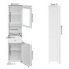 FCH MDF Spray Paint Upper And Lower 2 Doors 1 Pumping 1 Shelf Bathroom Cabinet White