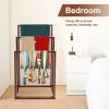 Metal Freestanding Towel Rack 3 Tiers Hand Towel Holder Organizer for Bathroom Accessories, Brown