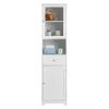 FCH MDF Spray Paint Upper And Lower 2 Doors 1 Pumping 1 Shelf Bathroom Cabinet White