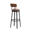 Swivel Bar Stool; High Bar Stool With Backrest; PU Soft Seat Cushion; Industrial; Thickened Iron Frame; Footrest.(Rustic Brown; 13.4''w x 40.5''h)