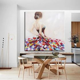 Hand Painted Oil Paintings Hand Painted Wall Art Abstract Modern Nude Girl Naked Girl  Living Room Hallway Luxurious Decorative Painting (size: 150x150cm)