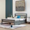 Wood platform bed with two drawers, twin