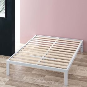 Mia 14' White Metal Platform Bed Frame, Narrow Twin (Color: Black)