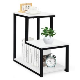 Living Room Decor Multi Usage Modern End Table Sofa Side Table (Color: White)