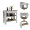 Rockaway 1-Drawer 2-Shelf Kitchen Island White and Light Oak