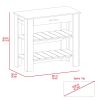 Rockaway 1-Drawer 2-Shelf Kitchen Island White and Light Oak