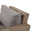 Outdoor Patio Furniture Set 4-Piece Conversation Set Wicker Furniture Sofa Set with Beige Cushions