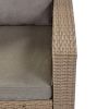 Outdoor Patio Furniture Set 4-Piece Conversation Set Wicker Furniture Sofa Set with Beige Cushions