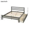 Wood platform bed with two drawers, twin