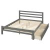 Wood platform bed with two drawers, twin