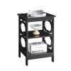 Omega End Table with Shelf, Black