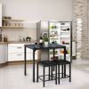 Small Space Kitchen Bar Furniture 3 Pieces Dining Table Set