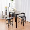 Small Space Kitchen Bar Furniture 3 Pieces Dining Table Set