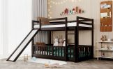 Twin Over Twin Bunk Bed with Slide and Ladder