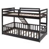 Twin Over Twin Bunk Bed with Slide and Ladder