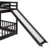 Twin Over Twin Bunk Bed with Slide and Ladder