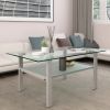 Transparent glass black coffee table, modern simple, living room coffee table, side center table