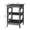 Omega End Table with Shelf, Black