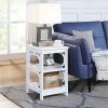 Omega End Table with Shelf, Black