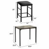 Small Space Kitchen Bar Furniture 3 Pieces Dining Table Set