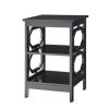 Omega End Table with Shelf, Black