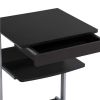 Rolling Computer Desk with 2 Storage Shelves and Drawer, Black