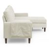 80' Convertible Sectional Sofa Couch;  3 Seats L-shape Sofa with Removable Cushions and Pocket;  Rubber Wood Legs