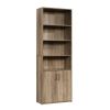 Traditional 5 Shelf Bookcase With Doors, Black