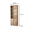 Traditional 5 Shelf Bookcase With Doors, Black